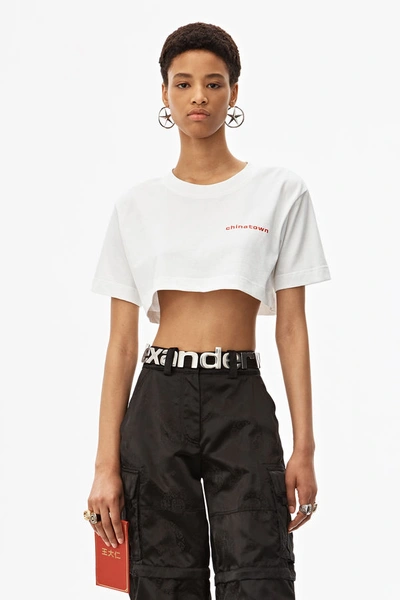 Faldgruber teenager pessimistisk Alexander Wang Chinatown Cropped T-shirt In White | ModeSens