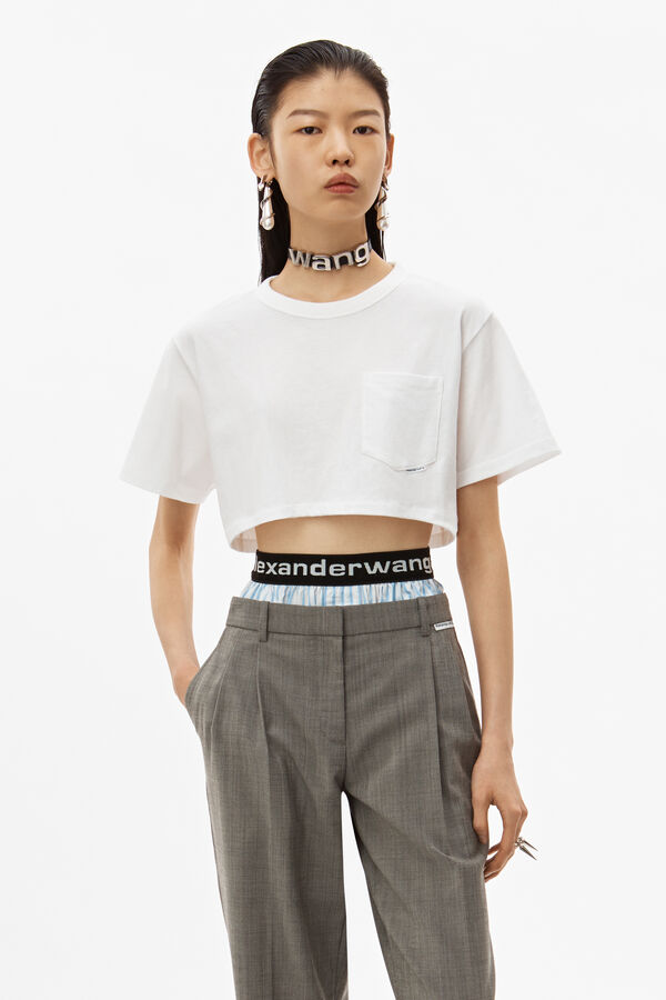 Alexander Wang Crop Tee In High Twist 