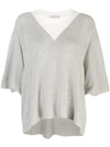 Palmer Harding Colour Block Slouchy Jumper In Grey
