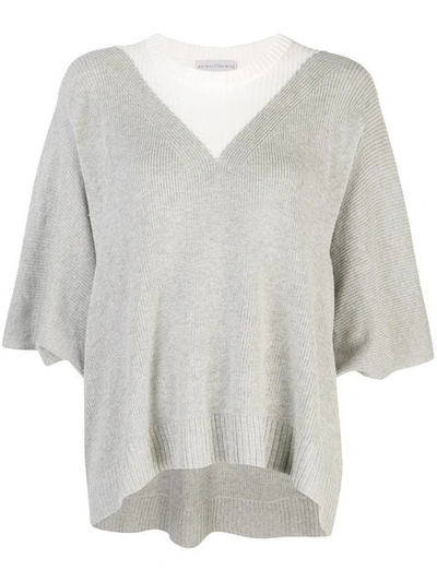 Palmer Harding Colour Block Slouchy Jumper In Grey