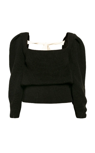 Anna October Rachel Wool-blend Sweater In Black