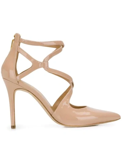 Michael Kors Women's Leather Pumps Court Shoes High Heel Catia In Pink