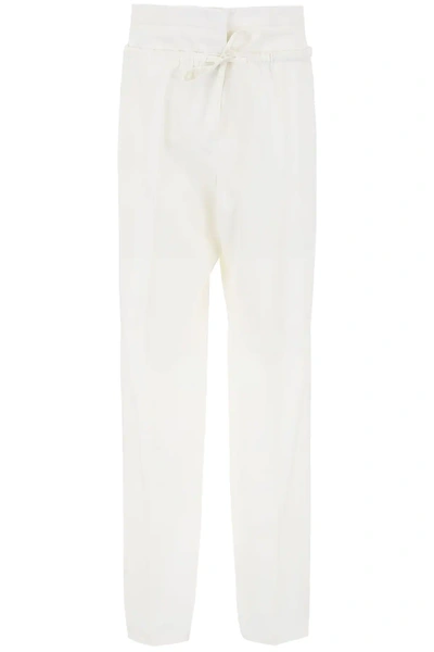 Jil Sander Drawstring Trousers In White
