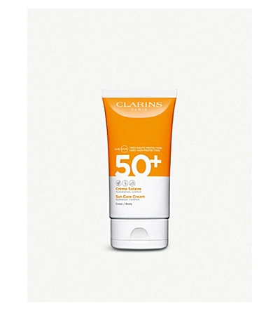 Clarins Sun Care Cream For Body Spf 50+ 150ml In Beige,white