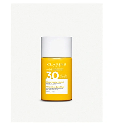Clarins Mineral Sun Care Fluid For Face Spf 30 30ml In White