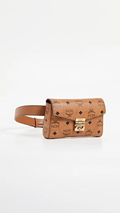 Mcm Small Patricia Visetos Leather Belt Bag In Cognac | Cognac