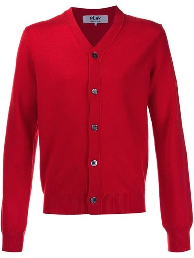 Comme Des Garçons Play Classic Cardigan In Red