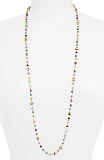 Marco Bicego 18k Yellow Gold Africa Gemstone Pearl Long Strand Necklace, 36 In Multi/gold