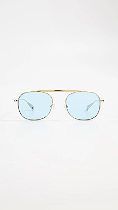 Lyndon Leone James Sunglasses In Gold/blue