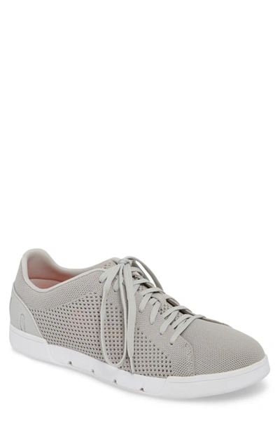 Swims Breeze Tennis Washable Knit Sneaker In White/ Limeade Fabric