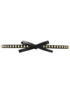 Prada Bow Studded Leather Belt In Black