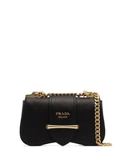 Prada Sidonie Leather Cross-body Bag In Black