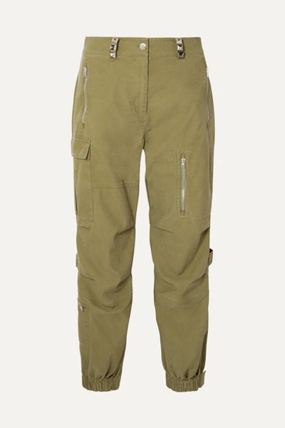 Alexander Wang Washed Workwear Army Green Cotton Trousers