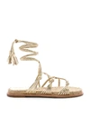 Sigerson Morrison James Sandal In Metallic Gold. In Platino