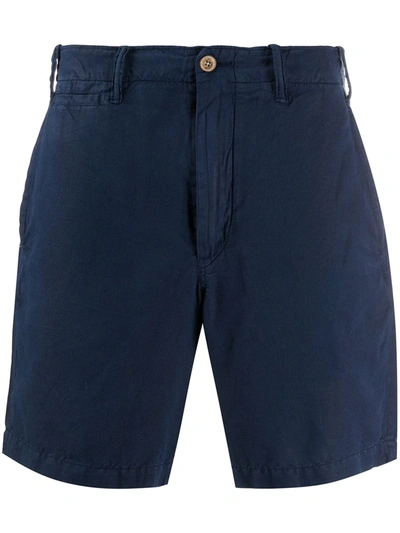 Polo Ralph Lauren Straight-leg Linen And Cotton-blend Shorts In Blue