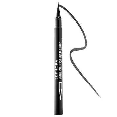 Sephora Collection Fine Line Waterproof Felt Tip Liquid Eyeliner Black 0.017 Fl Oz/0.5ml