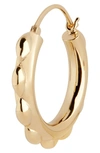 Maria Black Sunflower Hoop Earring In High Polished Gold
