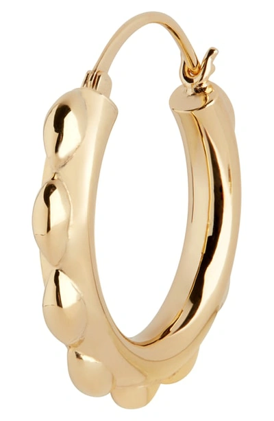 Maria Black Sunflower Hoop Earring In High Polished Gold