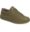 Eileen Fisher Cal Sneaker In Olive Washed Leather