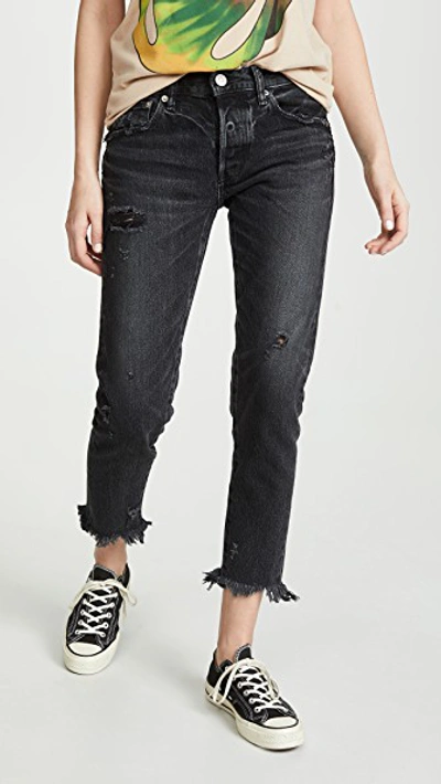 Moussy Vintage Mv Kelley Tapered Jeans In Black