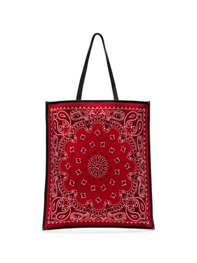 Saint Laurent Red Bandana Rectangular Tote Bag