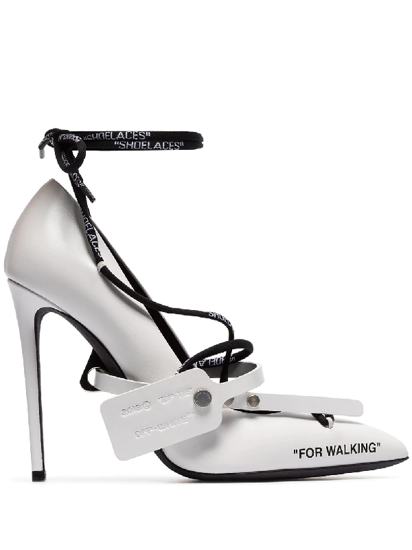 zip tie off white heels