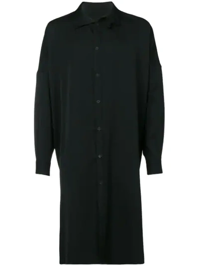 Yohji Yamamoto Long Plain Shirt In Black