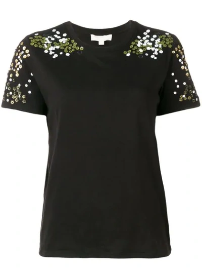 Michael Michael Kors Floral T-shirt In Black