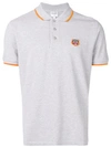 Kenzo Tiger Embroidered Polo Shirt In Grey