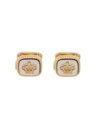 Dolce & Gabbana Crown Mounted Cufflinks In Gold
