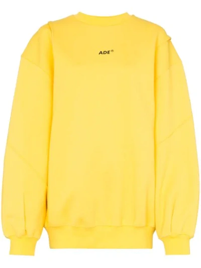 Ader Error Logo-print Oversized Cotton-blend Sweatshirt In Yellow