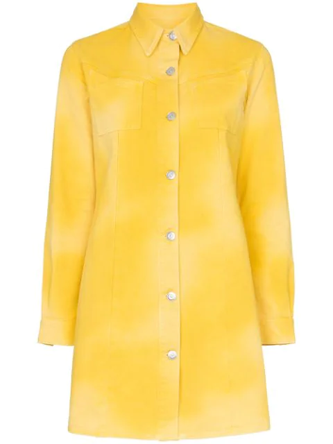 yellow denim shirt dress
