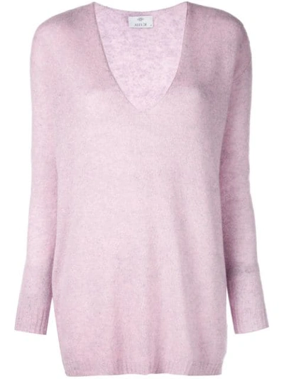 Allude V-neck Sweater - Pink