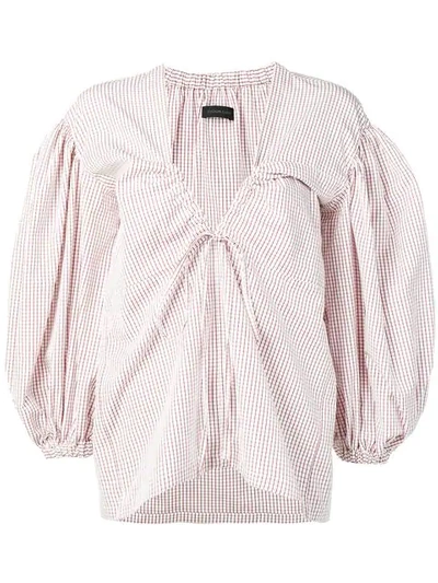 Eudon Choi Oversized Check Blouse In White