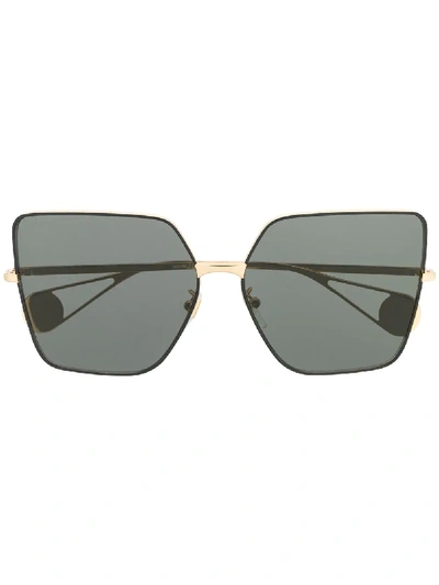 Gucci Eyewear Gg0436s 002 Square Sunglasses - Gold