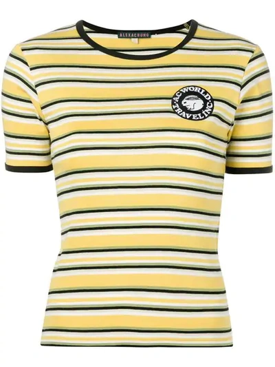 Alexa Chung Logo Patch Striped T-shirt - Yellow