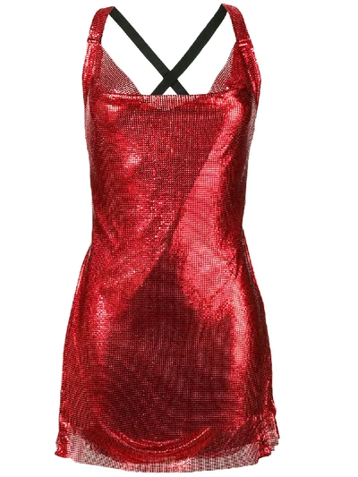 red chainmail dress Heather Sequin Chainmail Dress  Retrofete