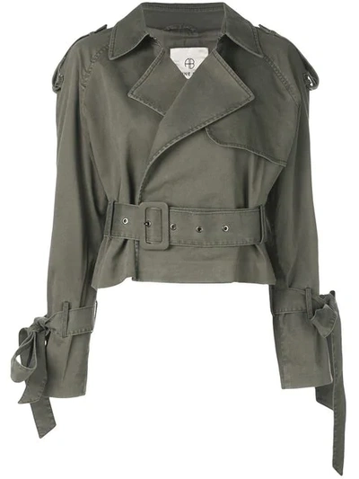 Anine Bing 'aria' Jacke Im Trenchcoat-look In Green