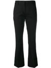 Alberto Biani Cropped Flared Trousers In Black