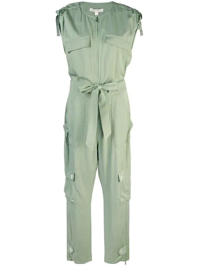 Jonathan Simkhai Twill Fly Boiler Suit In Green