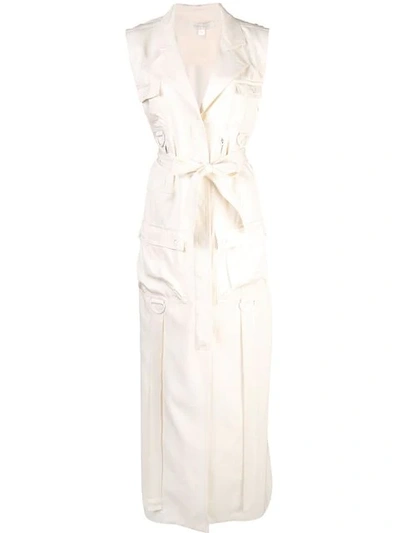 Jonathan Simkhai Lux Twill Long Vest Dress - White