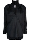 A Shirt Thing Ruffle Neck Shirt In Black