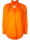 A Shirt Thing Ruffle Neck Shirt - Orange