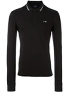Armani Jeans Embroidered Logo Polo Shirt In Black