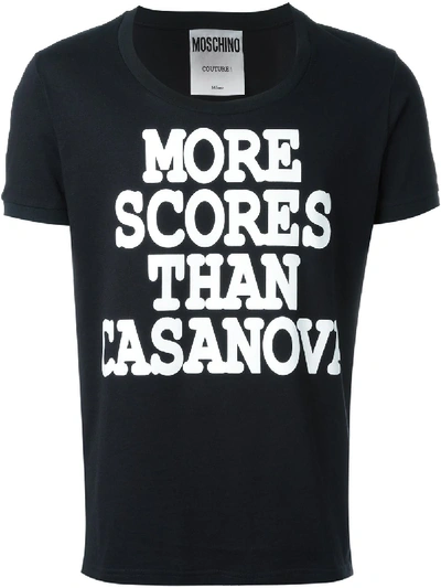 Moschino More Scores Than Casanova T-shirt - Black In Black