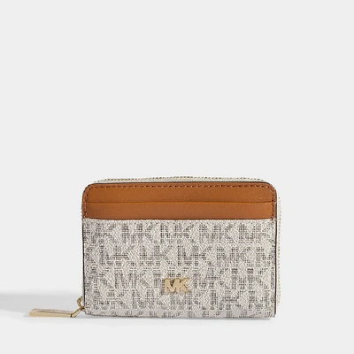 Michael Michael Kors |  Zipped Around Coin Card Case In Black Leather