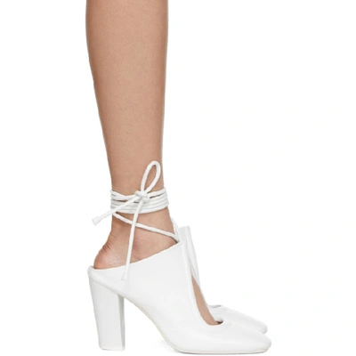 Lemaire White Laced Heels In 683 Gris