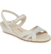 Amalfi By Rangoni Milazzo Strappy Wedge Sandal In White/ Bone Leather