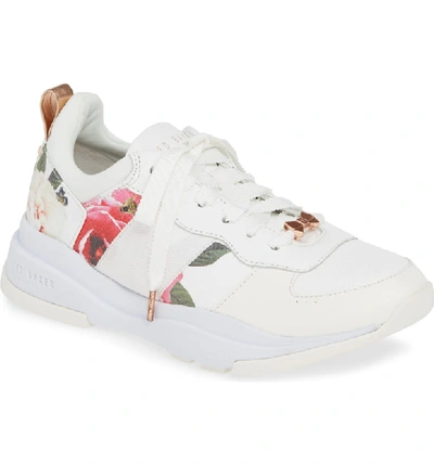 Ted Baker Waverdi Sneaker In Magnificent White Leather