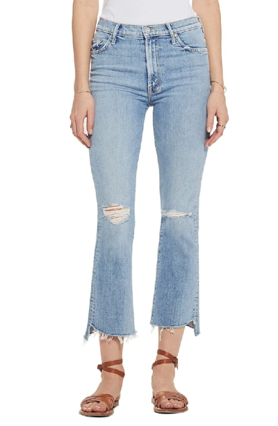 Mother The Insider High Waist Crop Step Fray Hem Bootcut Jeans In The Problem With Miracles